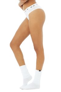 Bielizny Alo Yoga Icon Cheeky Damskie Białe | 57364-FXGT
