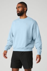 Bluzy Z Kapturem Alo Yoga Accolade Crew Neck Męskie Niebieskie | 09378-OZVP