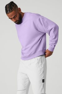 Bluzy Z Kapturem Alo Yoga Accolade Crew Neck Męskie Fioletowe | 69452-OYSC