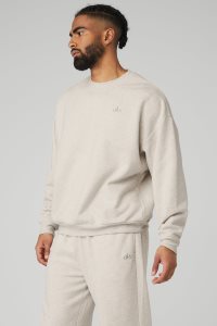 Bluzy Z Kapturem Alo Yoga Accolade Crew Neck Męskie Beżowe | 73482-LUCY