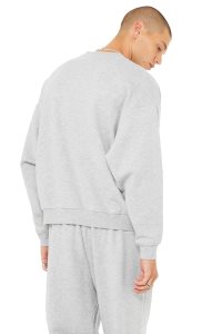 Bluzy Z Kapturem Alo Yoga Accolade Crew Neck Męskie Szare | 93258-DKQZ