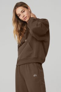 Bluzy Z Kapturem Alo Yoga Accolade Damskie Kawa | 30654-WEFQ