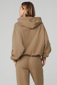 Bluzy Z Kapturem Alo Yoga Accolade Damskie Khaki | 41086-KHXM