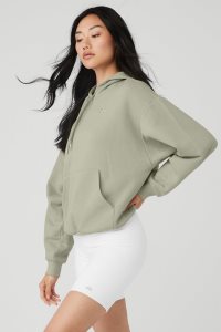 Bluzy Z Kapturem Alo Yoga Accolade Damskie Cytrynowy Zielone | 56714-MURA