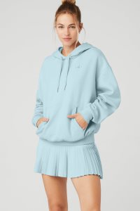 Bluzy Z Kapturem Alo Yoga Accolade Damskie Niebieskie | 74586-QWOM