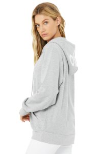Bluzy Z Kapturem Alo Yoga Caliber Zip Damskie Szare Białe | 61784-ENHT