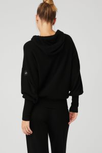 Bluzy Z Kapturem Alo Yoga Cashmere Jet Set Damskie Czarne | 78640-NYMW