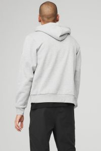 Bluzy Z Kapturem Alo Yoga Everyday Full Zip Męskie Szare | 09438-QXYR