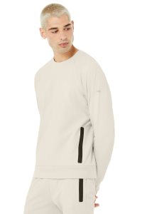 Bluzy Z Kapturem Alo Yoga Impel Sweatshirt Męskie Beżowe | 72031-LEHJ