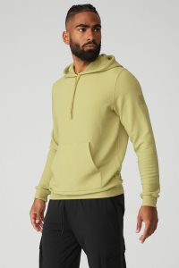 Bluzy Z Kapturem Alo Yoga Micro Waffle Fast Break Męskie Żółte | 24195-OFRM