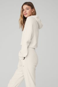 Bluzy Z Kapturem Alo Yoga Muse Damskie Białe | 48150-XSIH