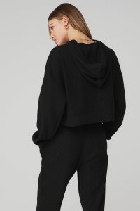 Bluzy Z Kapturem Alo Yoga Muse Damskie Czarne | 59028-MKXN