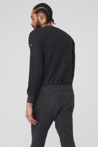 Bluzy Z Kapturem Alo Yoga Relaxed Crew Neck Sweatshirt Męskie Szare | 39250-ZVEL