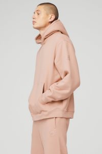 Bluzy Z Kapturem Alo Yoga Renown Heavy Weight Męskie Różowe | 18036-LUMI
