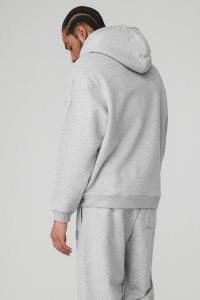 Bluzy Z Kapturem Alo Yoga Renown Heavy Weight Męskie Szare | 38425-WOGR