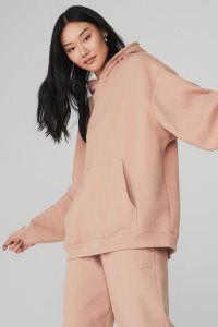 Bluzy Z Kapturem Alo Yoga Renown Heavy Weight Damskie Różowe | 52614-LJXI