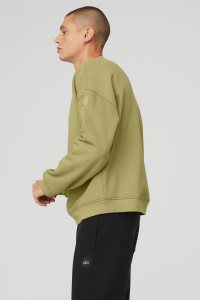 Bluzy Z Kapturem Alo Yoga Renown Heavy Weight Crew Neck Męskie Musztardowe | 69207-ZYLF