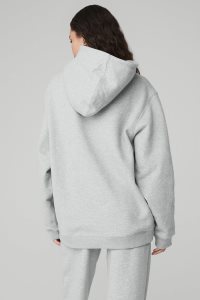 Bluzy Z Kapturem Alo Yoga Renown Heavy Weight Damskie Szare | 87631-SWPV