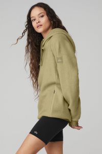 Bluzy Z Kapturem Alo Yoga The Triumph Damskie Musztardowe | 24017-JKCT