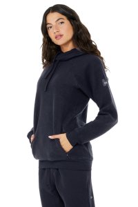 Bluzy Z Kapturem Alo Yoga The Triumph Damskie Granatowe | 69247-OBEN