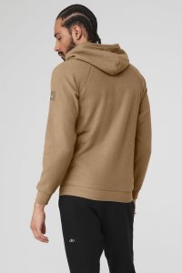 Bluzy Z Kapturem Alo Yoga The Triumph Męskie Khaki | 19587-XBKW
