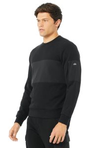 Bluzy Z Kapturem Alo Yoga Traverse Męskie Czarne | 67803-KGFA