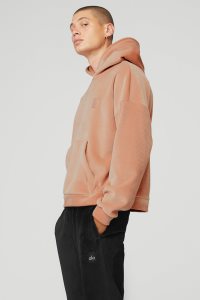 Bluzy Z Kapturem Alo Yoga Velour Baller Męskie Różowe | 76285-MKHU