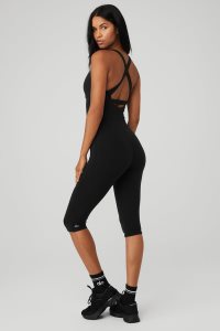 Body Alo Yoga Airbrush Physique Onesie Damskie Czarne | 12763-GEBT