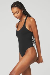 Body Alo Yoga Sleek Back Damskie Czarne | 94056-ECHX