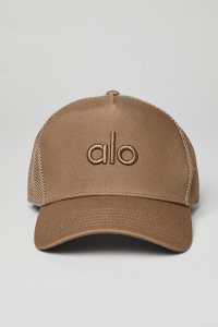 Czapki Alo Yoga District Trucker Damskie Khaki | 97465-XDNZ