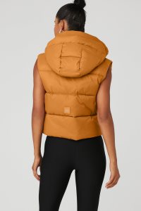 Kamizelki Alo Yoga Gold Rush Puffer Damskie Pomarańczowe | 03914-OXGW