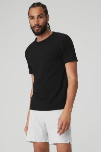 Koszulki do Biegania Alo Yoga Idol Performance Tee (2 Pack) Męskie Czarne | 70189-OSZA