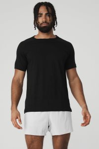 Koszulki do Biegania Alo Yoga Triumph Crew Neck Tee (2 Pack) Męskie Czarne | 56147-EPYH
