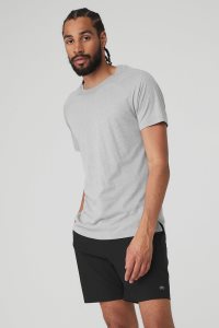 Koszulki do Biegania Alo Yoga Triumph Crew Neck Tee (2 Pack) Męskie Szare | 87029-XHRU