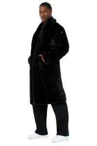 Kurtka Alo Yoga Oversized Faux Fur Trench Męskie Czarne | 73421-HIGC