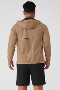 Kurtka Alo Yoga Repeat Męskie Khaki | 84320-DXYC