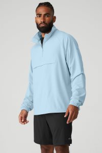 Kurtka Alo Yoga Ripstop 1/4 Zip On-Set Męskie Niebieskie | 03571-VPAK