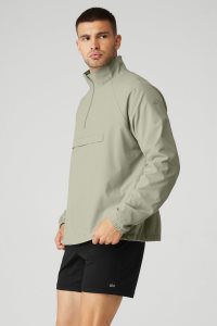 Kurtka Alo Yoga Ripstop 1/4 Zip On-Set Męskie Cytrynowy Zielone | 20735-PHLY