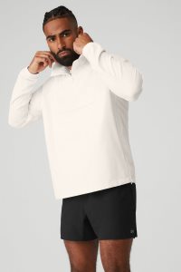 Kurtka Alo Yoga Ripstop 1/4 Zip On-Set Męskie Białe | 54180-TWVM