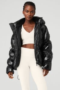 Kurtka Puffer Alo Yoga Stunner Puffer Damskie Czarne | 45168-HVXY