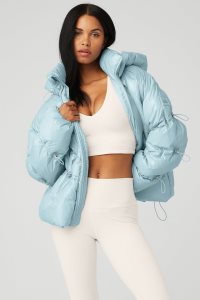 Kurtka Puffer Alo Yoga Stunner Puffer Damskie Niebieskie | 95637-QLAP