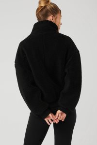 Kurtki Na Co Dzień Alo Yoga Varsity Damskie Czarne | 83547-CZWS