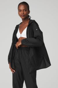 Kurtki Polarowe Alo Yoga Cloud Nine Damskie Czarne | 37108-OGFW