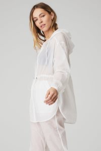 Kurtki Polarowe Alo Yoga Cloud Nine Damskie Białe | 40735-UATQ