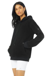 Kurtki Polarowe Alo Yoga Damskie Czarne | 60429-HCBX