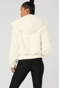 Kurtki Polarowe Alo Yoga Faux Fur Foxy Damskie Białe | 89201-KWNC