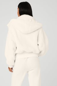 Kurtki Polarowe Alo Yoga Foxy Damskie Białe | 87605-VZMB