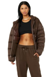 Kurtki Polarowe Alo Yoga Mash Up Damskie Kawa | 51679-MCND