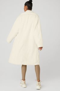 Kurtki Polarowe Alo Yoga Oversized Faux Fur Trench Damskie Białe | 03148-LURB