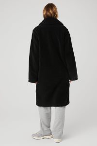 Kurtki Polarowe Alo Yoga Oversized Trench Damskie Czarne | 75123-KJBF